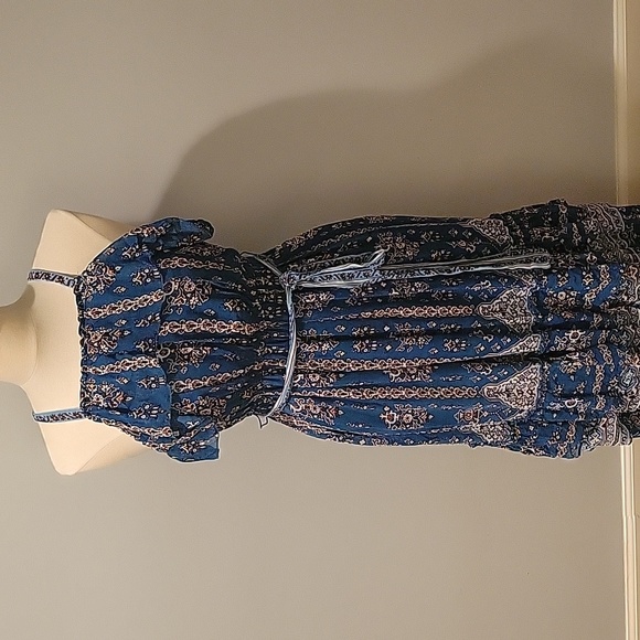 Anthropologie Sasha Ruffled Blue Maxi Dress SZ S - Picture 5 of 7